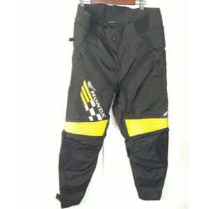Honda Rider Collection Intersport Riding Pants Sz 40 Black Yellow Scotchlite 3M